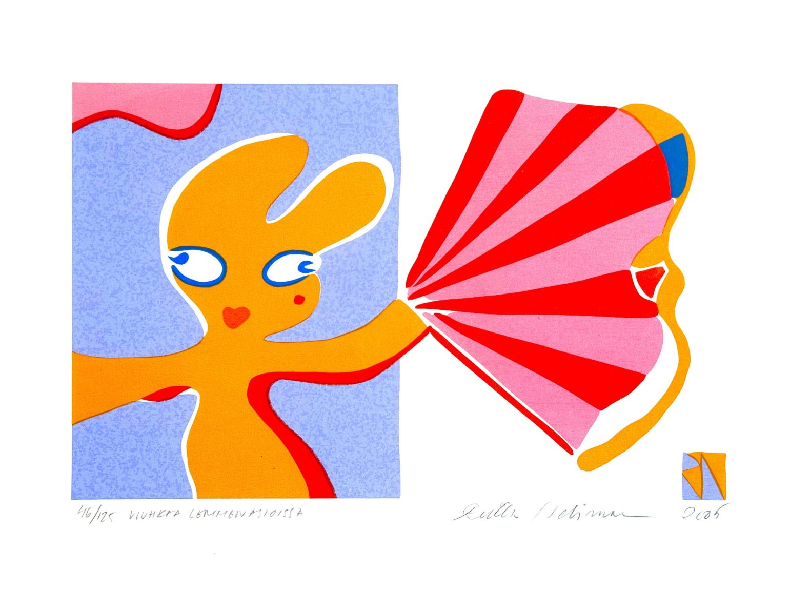 Riitta Nelimarkka’s artwork Lucky in love life - Viuhkaa lemmen asioissa 2005.