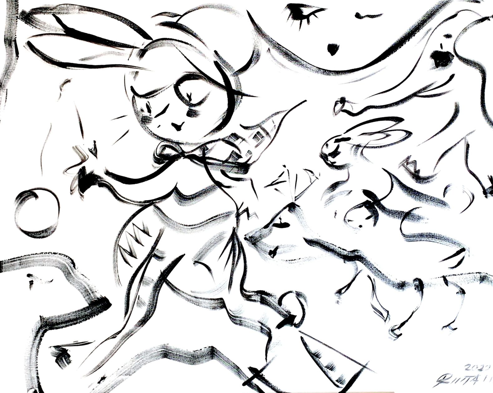 Riitta Nelimarkka’s artwork Rabbit on it´s own, 2020.
