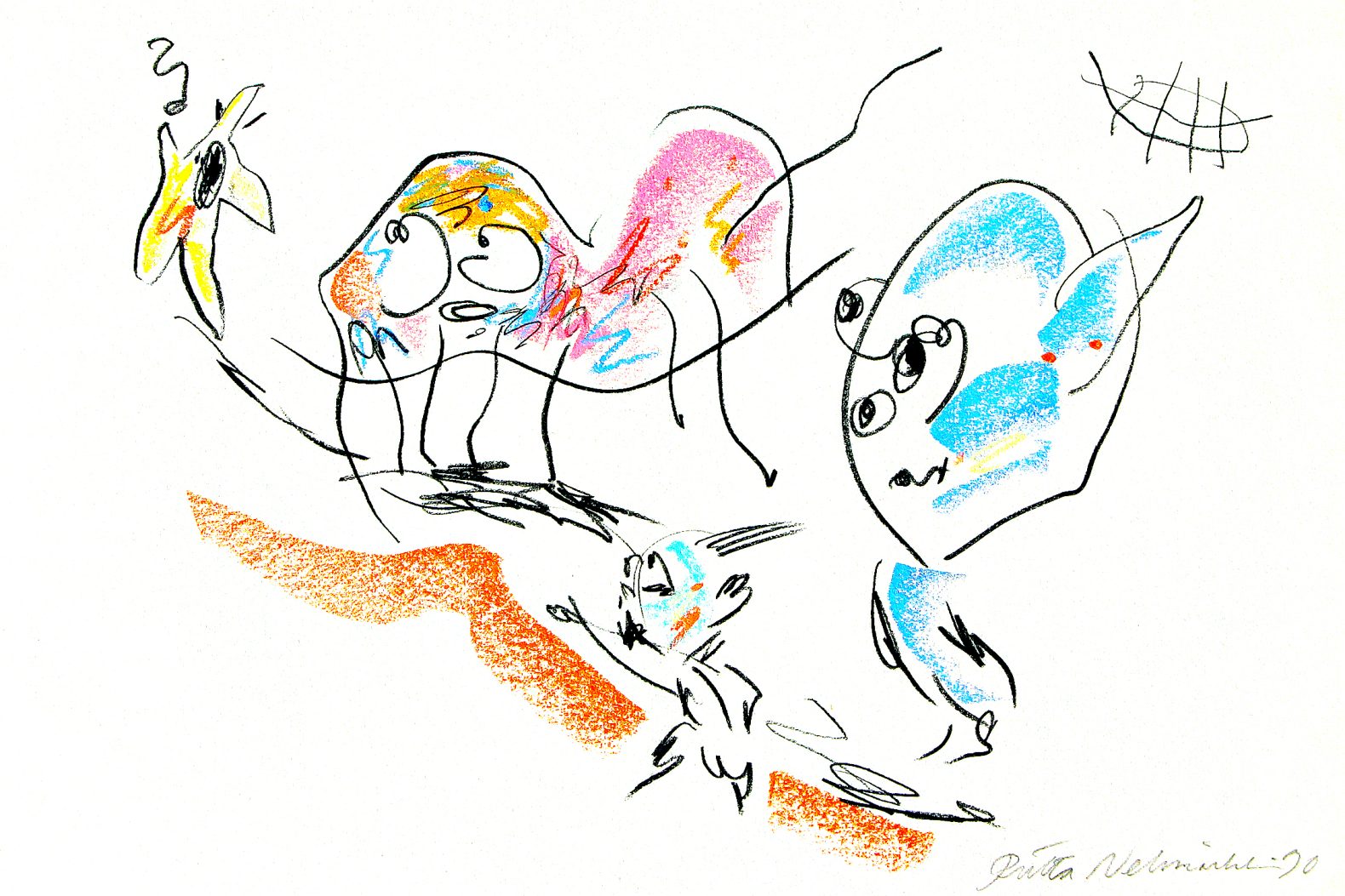 Riitta Nelimarkka’s artwork Soon it whistles – Kohta pilli soi, 1990.